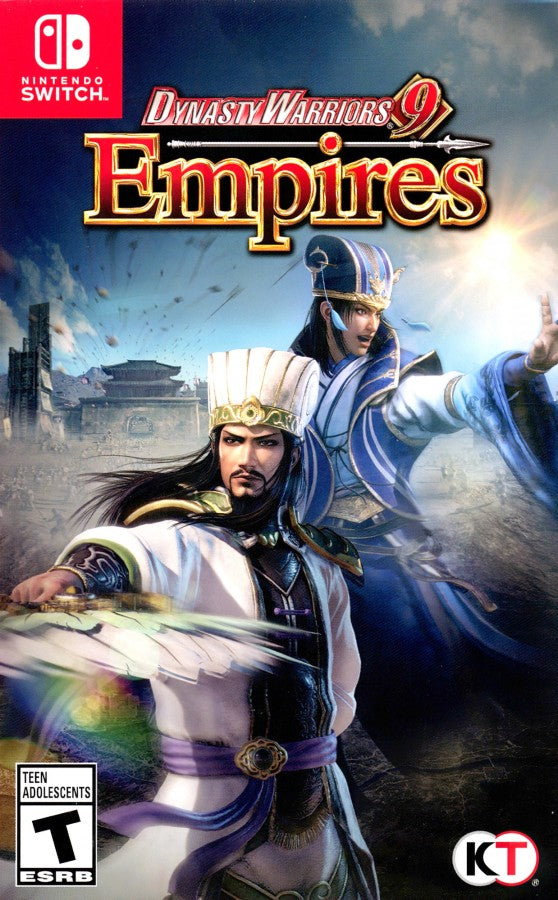 Dynasty Warriors 9 Empires Nintendo Switch for video game enthusiasts featuring action strategy gameplay massive battlefield combat tactical kingdom management character customization epic historical battles and collectible gaming appeal front cover