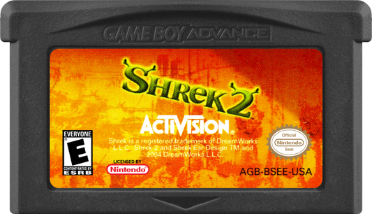 Shrek 2 game cartridge for Game Boy Advance (GBA) video game