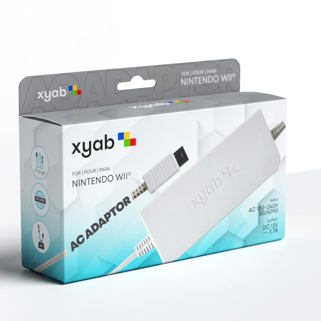 XYAB brand Wii power adapter replacement AC power supply for Nintendo Wii console third-party accessory