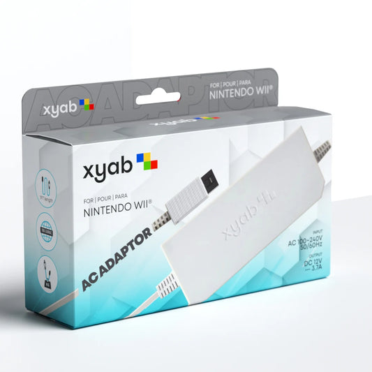 XYAB brand Wii power adapter replacement AC power supply for Nintendo Wii console third-party accessory