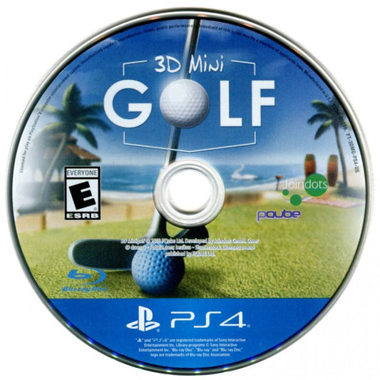 3D Mini Golf disc for PlayStation 4 (PS4) sports mini golf game