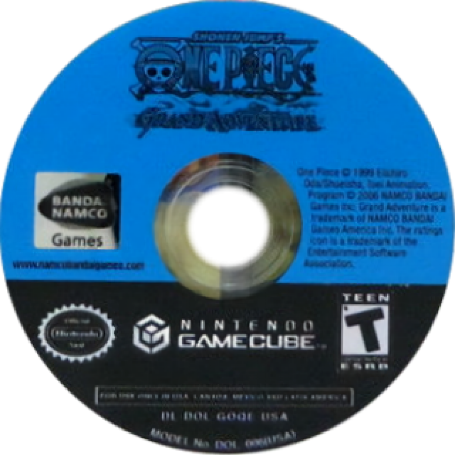 One Piece Grand Adventure GameCube game featuring anime-style fighting gameplay and adventure modes with One Piece characters disc disk