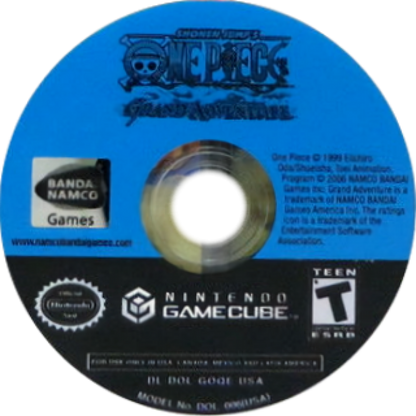 One Piece Grand Adventure GameCube game featuring anime-style fighting gameplay and adventure modes with One Piece characters disc disk