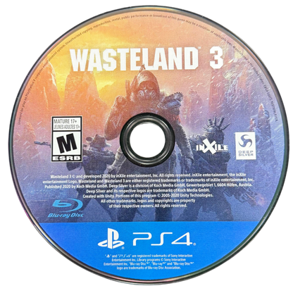 Wasteland 3 PS4 Sony PlayStation 4 post apocalyptic tactical RPG turn based strategy combat squad management branching story choices moral decisions top down isometric gameplay exploration dialogue heavy RPG inXile Entertainment PlayStation 4 software video game title disc