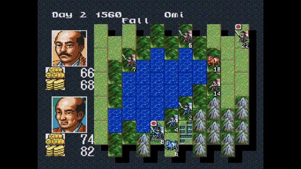 Nobunaga's Ambition Sega Genesis GEN for retro video game enthusiasts featuring historical strategy simulation gameplay feudal Japan conquest tactical warfare resource management diplomacy turn based decision making and collectible gaming appeal gameplay