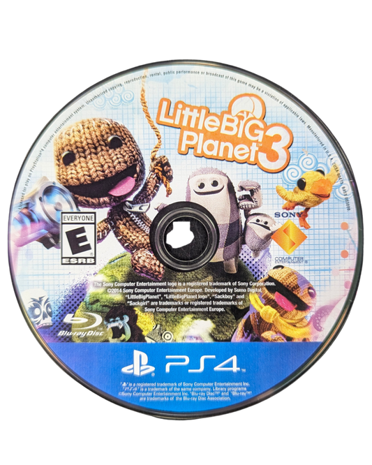 LittleBigPlanet 3 PS4 game featuring creative platforming gameplay, community created levels, and imaginative Sackboy adventure disc
