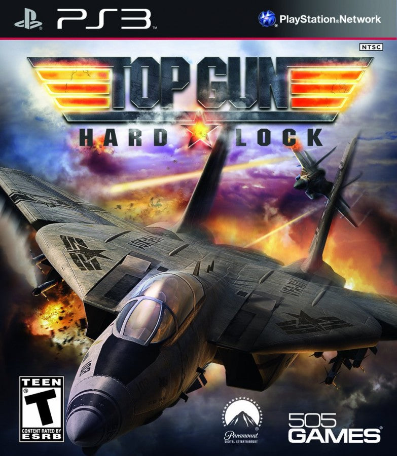 Top Gun Hard Lock cover art for PlayStation 3 (PS3) video game.