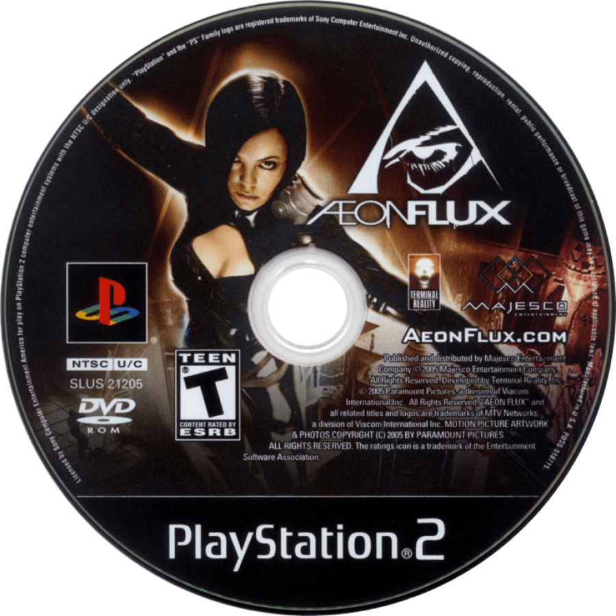 Aeon Flux PS2 PlayStation 2 action adventure stealth game retro video game disc