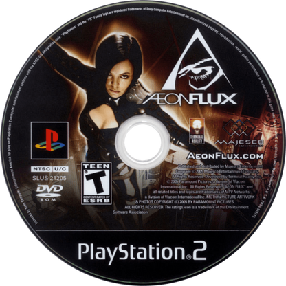 Aeon Flux PS2 PlayStation 2 action adventure stealth game retro video game disc