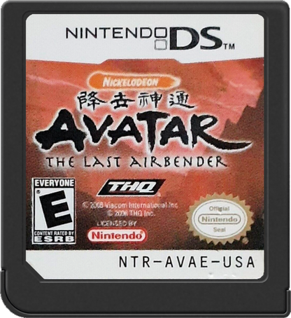 Avatar: The Last Airbender for Nintendo DS action adventure video game featuring elemental bending combat, story driven missions based on the animated series, puzzle solving, and stylus based handheld gameplay experience cartridge