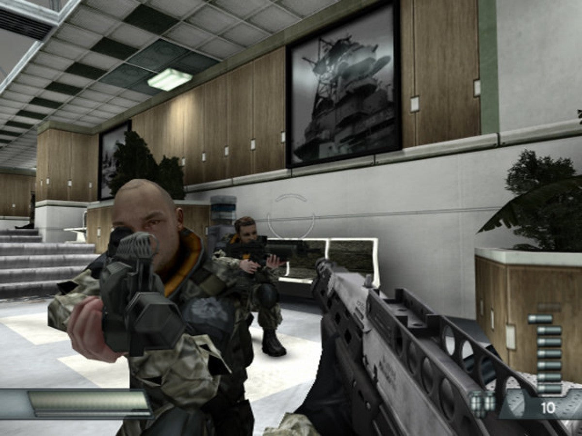 Killzone PS2 Sony PlayStation 2 first person shooter FPS military sci fi war game Helghast enemies tactical combat squad warfare Guerilla Games story campaign multiplayer split screen retro gaming PlayStation 2 software video game title gameplay
