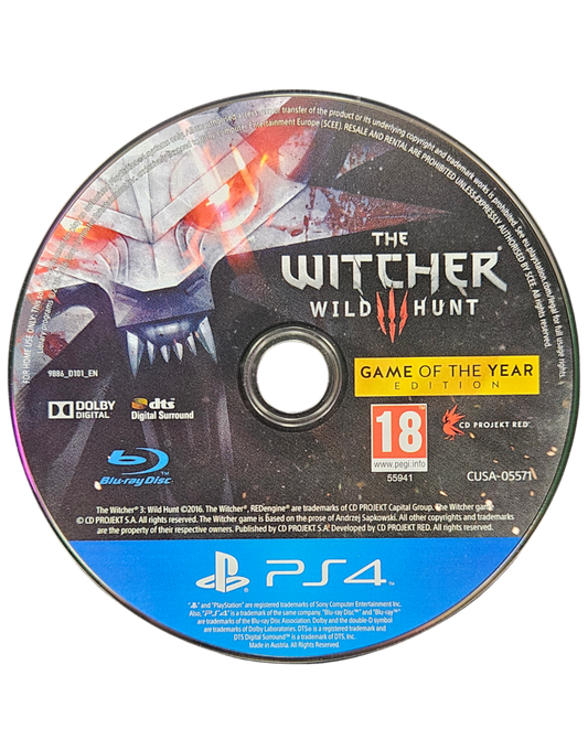 The Witcher 3 Wild Hunt Game of the Year Edition PAL PlayStation 4 PS4 for action role playing video game fans featuring expansive open world exploration epic fantasy storytelling monster hunting deep character progression complete edition with downloadable content immersive combat collectible gaming appeal disc