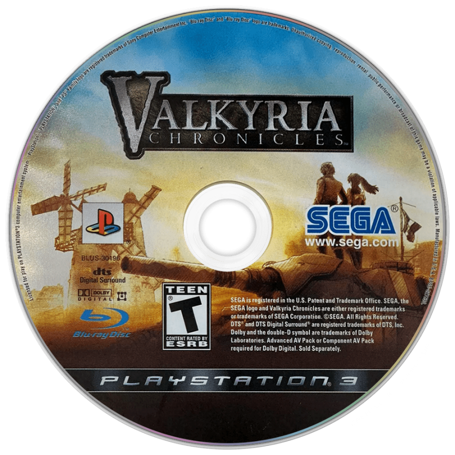 Valkyria Chronicles disc for PlayStation 3 (PS3) video game