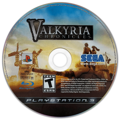 Valkyria Chronicles disc for PlayStation 3 (PS3) video game