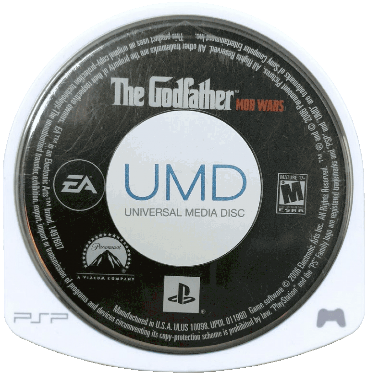 The Godfather: Mob Wars disc for PlayStation Portable (PSP) action-adventure video game