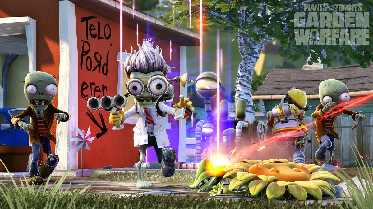 Plants vs. Zombies: Garden Warfare – PlayStation 4 (PS4) video game gameplay, third-person shooter with strategic defense elements