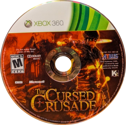 The Cursed Crusade disc for Xbox 360 (X360) action-adventure hack-and-slash video game