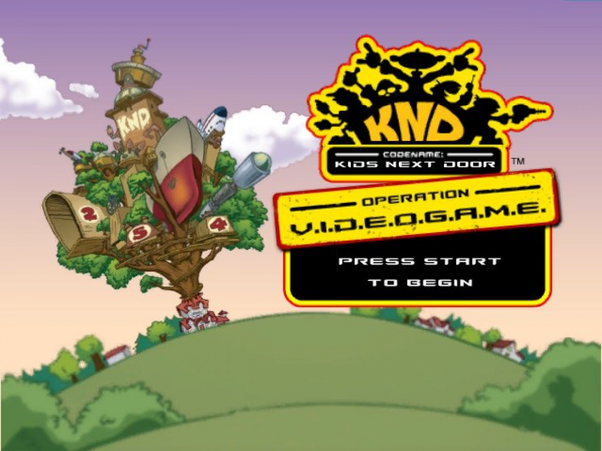 Codename: Kids Next Door Operation: V.I.D.E.O.G.A.M.E. GameCube GC video game, action adventure, cartoon-based gameplay, family-friendly, multiplayer, Nintendo GameCube title screen