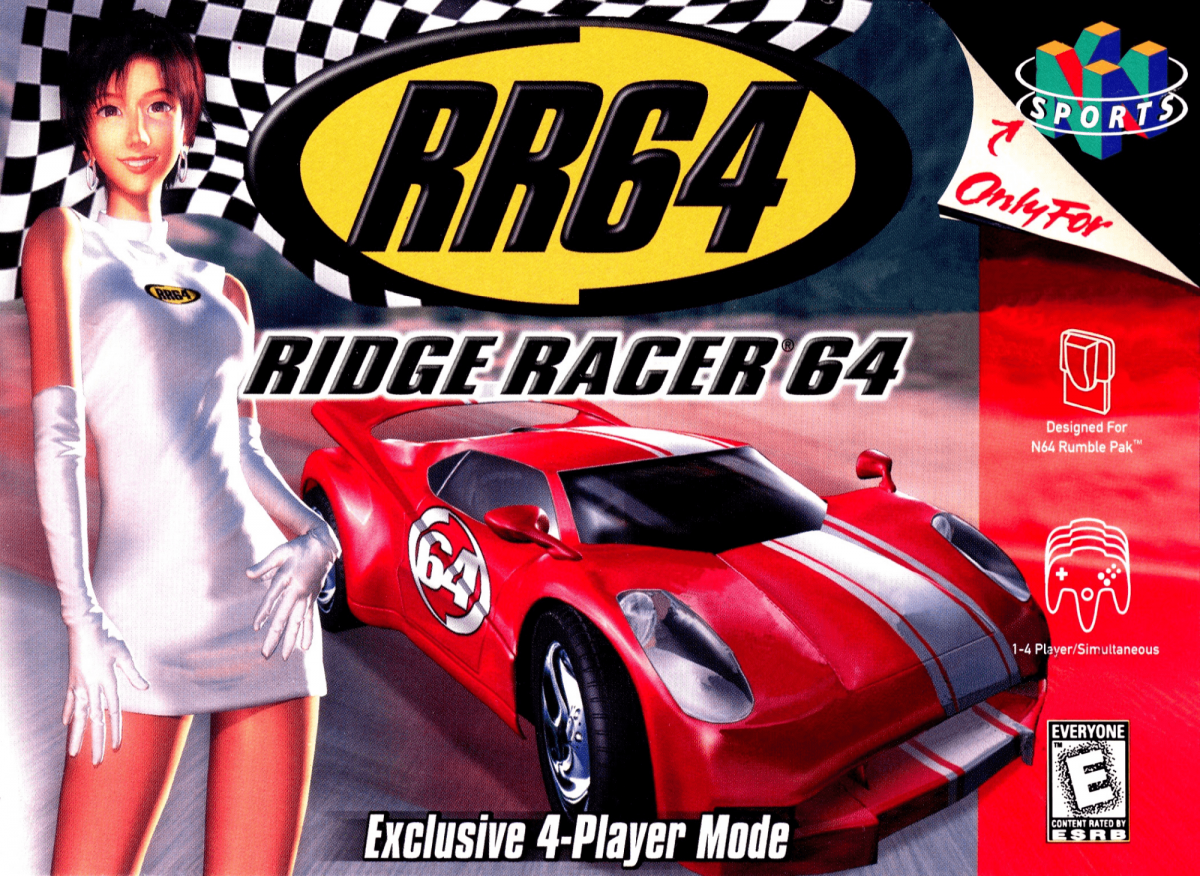 Ridge Racer 64 cover art for Nintendo 64 video game.