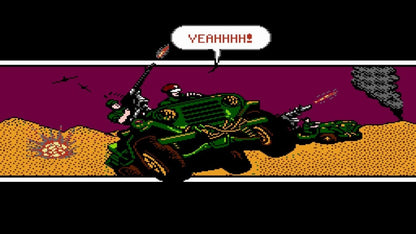 Jackal Nintendo Entertainment System NES video game, top-down action shooter, military combat gameplay, classic Konami retro title gameplay screenshot