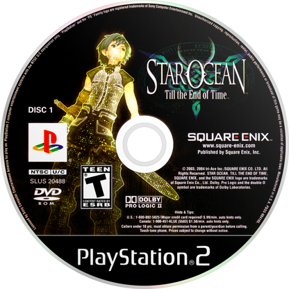 Star Ocean Till the End of Time PS2 PlayStation 2 JRPG role playing game sci fi fantasy adventure real time combat retro video game disc
