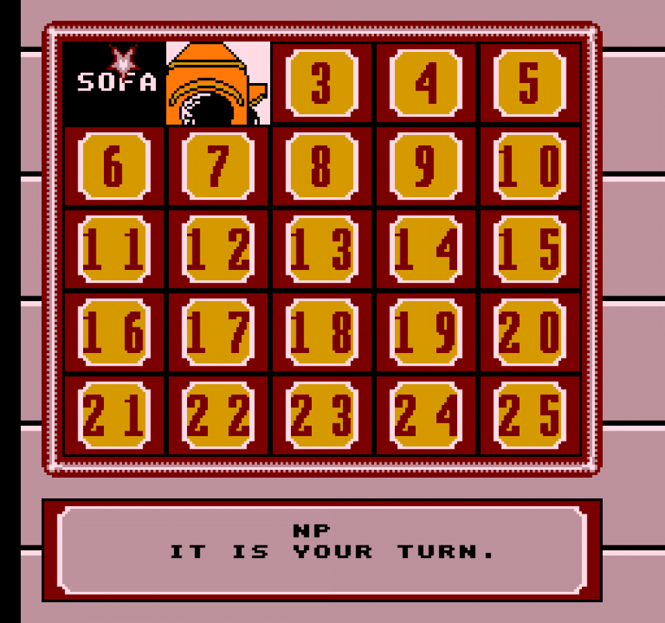 Classic Concentration gameplay image for Nintendo Entertainment System (NES) retro video game