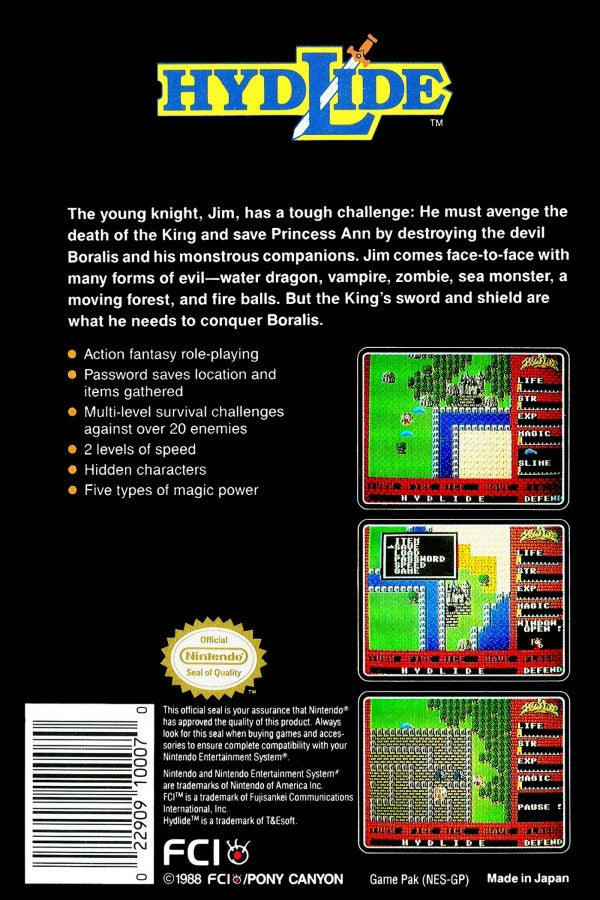 Heroes of the Lance Nintendo Entertainment System NES video game featuring fantasy role playing gameplay Dragonlance characters dungeon exploration party combat magic spells enemy battles and classic 8 bit adventure retro video game collection collectible gaming appeal back cover art