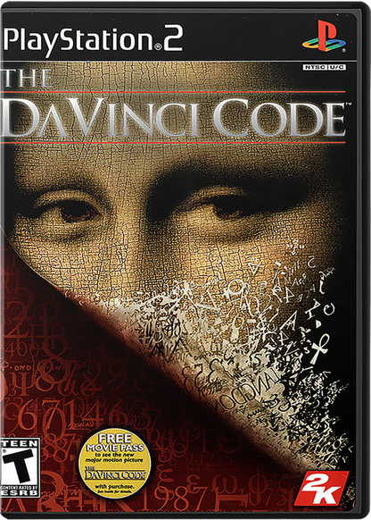 The Da Vinci Code – PlayStation 2 (PS2) video game cover image, action-adventure puzzle.