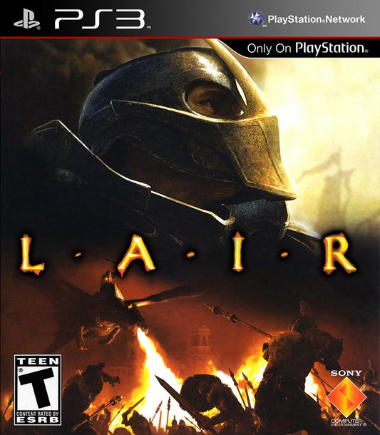 Lair PlayStation 3 PS3 video game, fantasy action adventure, dragon combat, cinematic gameplay, Sony console exclusive front cover