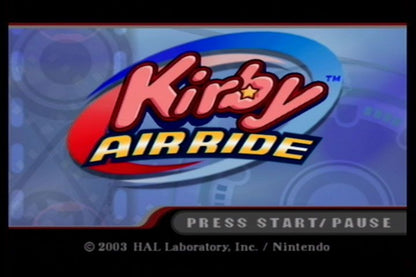 Kirby Air Ride start screen for GameCube (GC) racing action video game