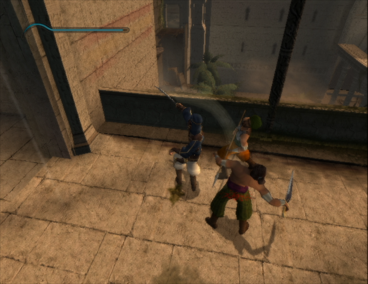 Prince of Persia The Sands of Time GameCube GC video game, action adventure, platforming and puzzles, time manipulation gameplay, Nintendo GameCube classic gameplay screenshot