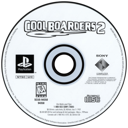 Cool Boarders 2 disc art for PlayStation 1 (PS1) video game