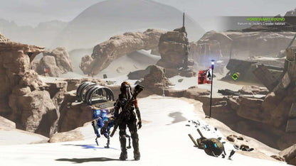 ReCore Xbox One action adventure sci fi platformer robot companions corebot gameplay exploration desert world shooter mechanics Metroidvania style traversal puzzle solving Armature Studio Comcept Microsoft Studios exclusive Xbox One game software futuristic adventure title gameplay  