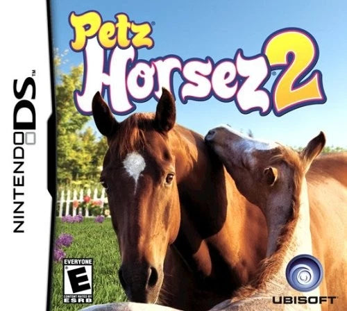 Petz Horsez 2 Nintendo DS video game, horse care and riding simulation, family-friendly gameplay, handheld console title cover