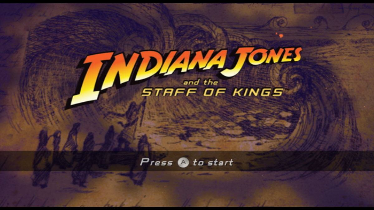 Indiana Jones and the Staff of Kings – Nintendo Wii (Wii) action-adventure cinematic platformer video game title screen