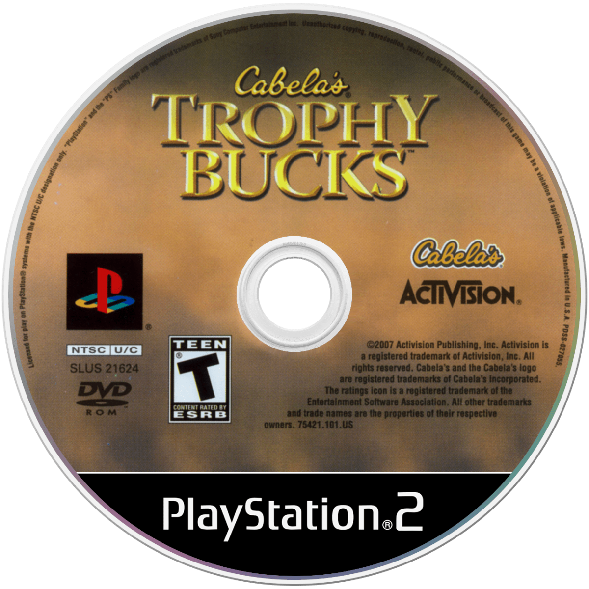 Cabela’s Trophy Bucks for PlayStation 2 with deer hunting and outdoor simulation theme disc