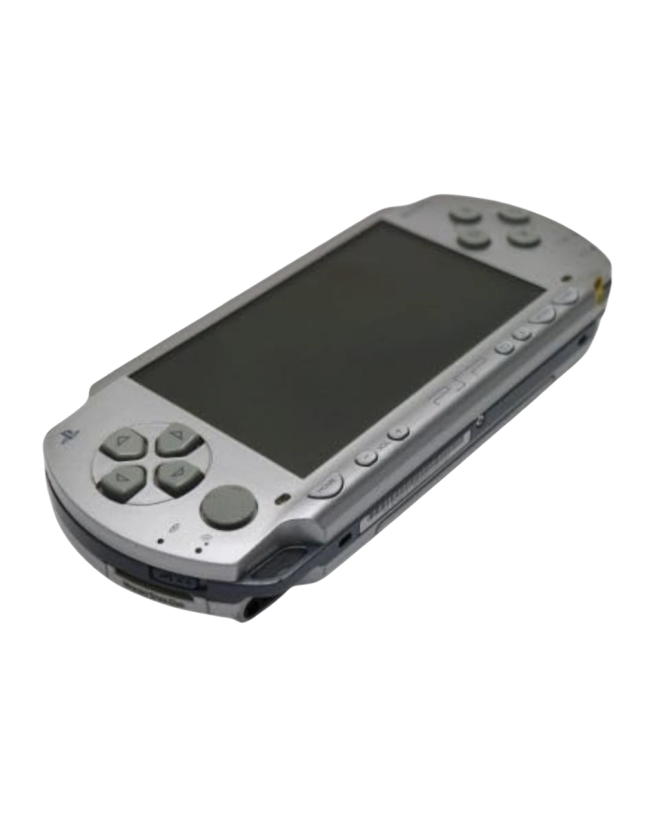 PlayStation Portable 1000 Console PSP Silver JP Import Sony handheld gaming system PSP-1000 Japanese import silver edition UMD portable gaming console retro gaming hardware multimedia device PlayStation Portable system top