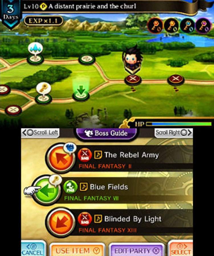 Theatrhythm Final Fantasy: Curtain Call gameplay for Nintendo 3DS (3DS) rhythm music video game