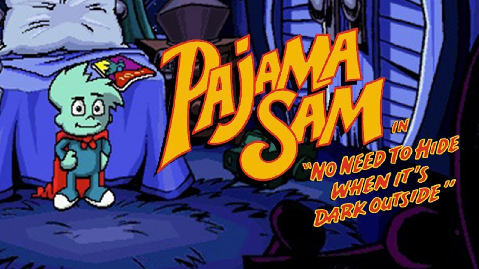 Pajama Sam in Don't Fear the Dark – Nintendo Wii (Wii) children’s point-and-click adventure puzzle video game title screen