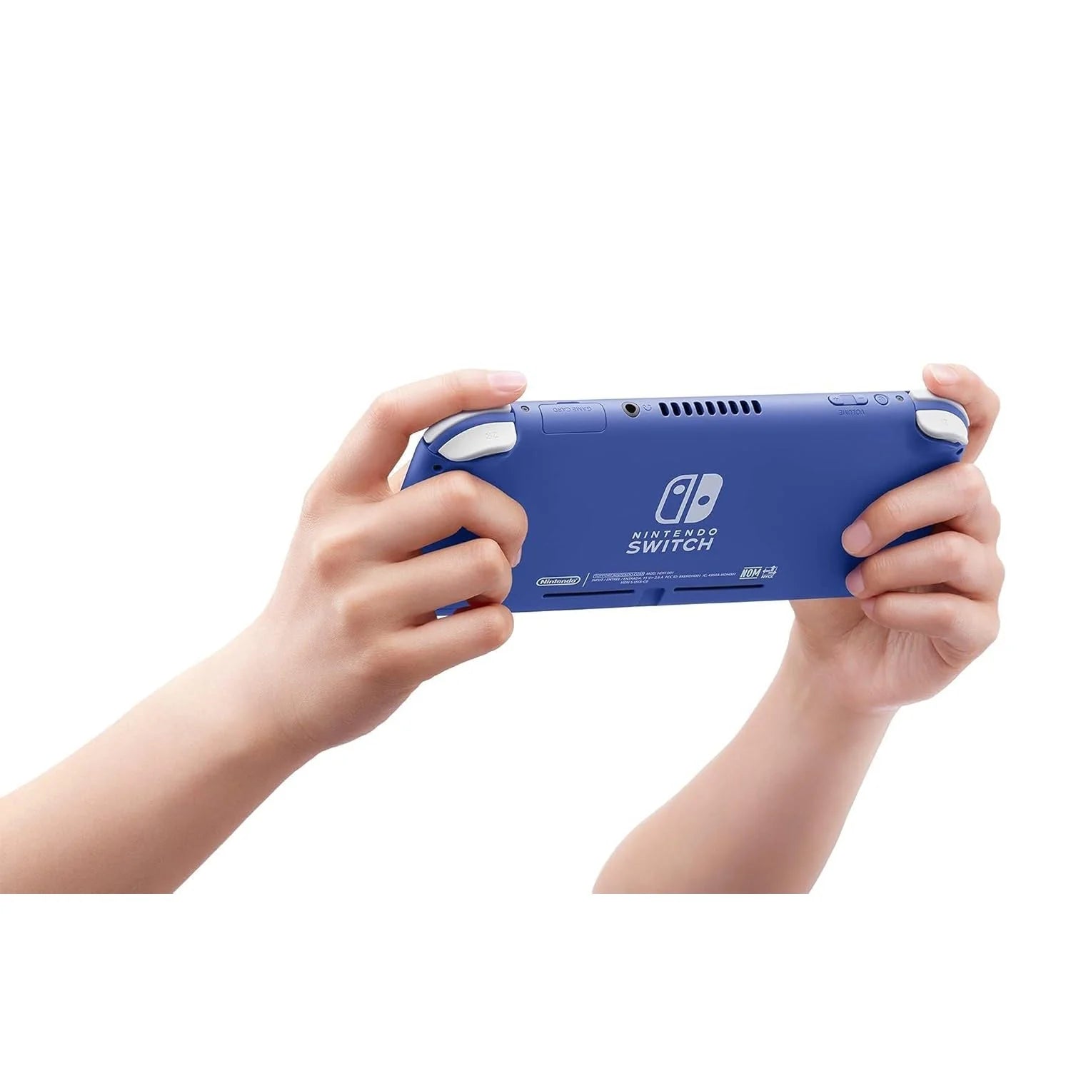 Nintendo Switch Lite Blue handheld console portable gaming system blue color Nintendo Switch Lite hardware compact design built in controls digital and cartridge games WiFi gaming device Nintendo handheld console in hand