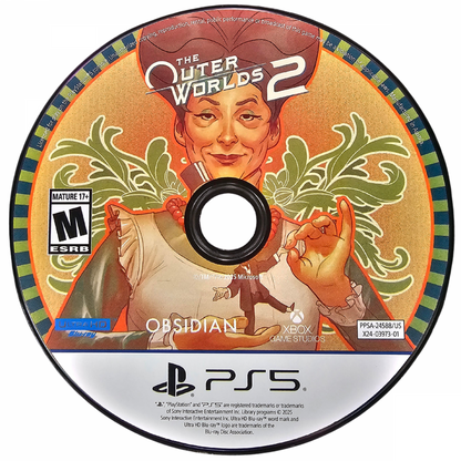 The Outer Worlds 2 PlayStation 5 PS5 for science fiction action role playing video game fans featuring open world space exploration first person combat customizable characters branching choices witty dialogue faction interactions diverse alien worlds quests and immersive futuristic RPG gameplay collectible gaming appeal game disc