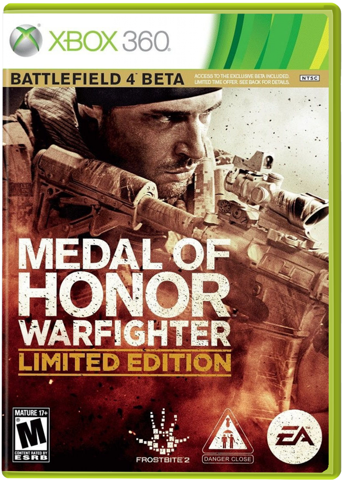 Medal of Honor: Warfighter Limited Edition for Xbox 360 with modern military action theme front cover
