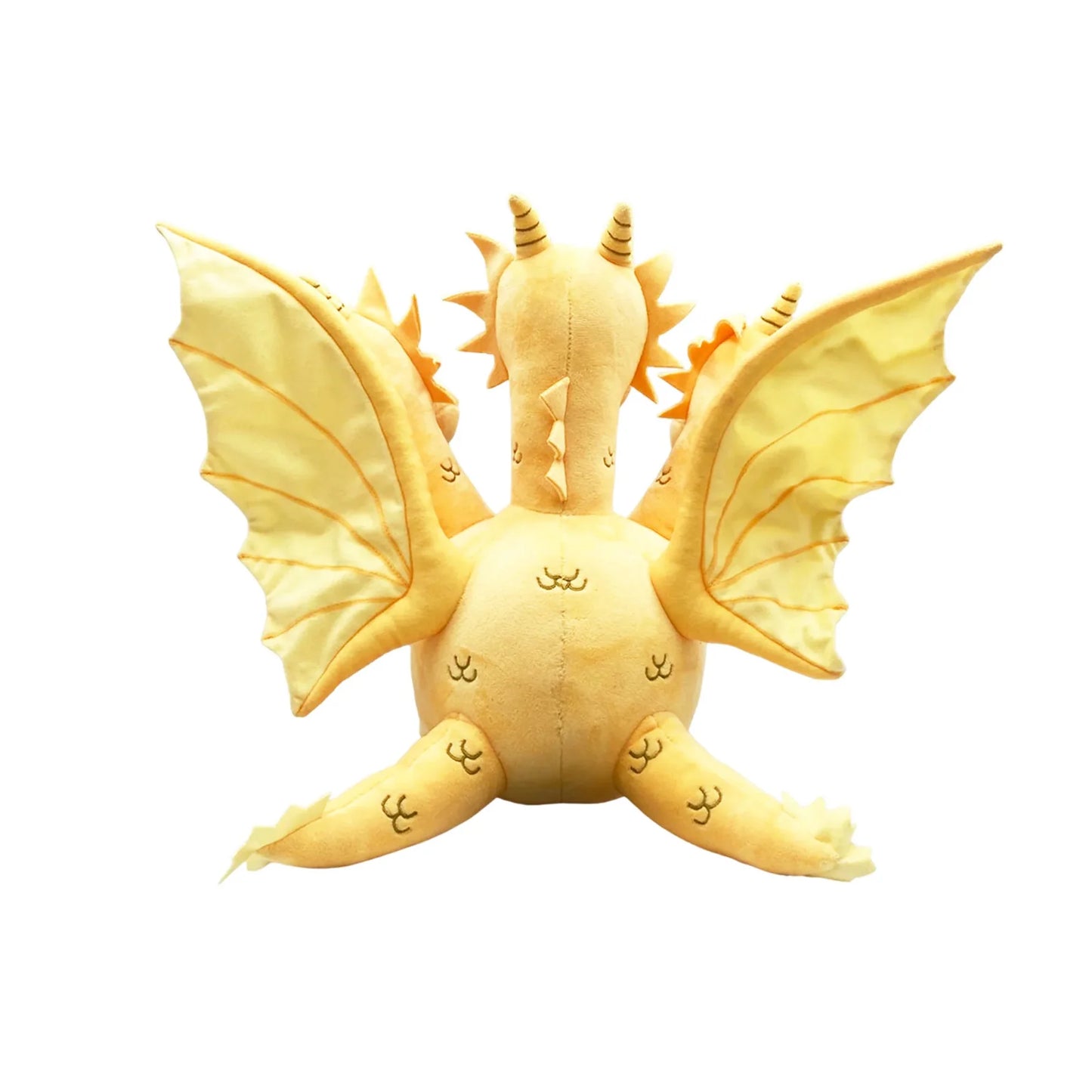Godzilla King Ghidorah plush toy back view showing wings and tail 11 inch soft stuffed kaiju collectible by Great Eastern Entertainment