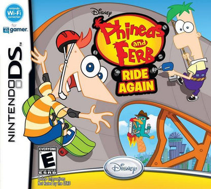 Phineas & Ferb: Ride Again cover art for Nintendo DS (DS) cartoon action adventure video game