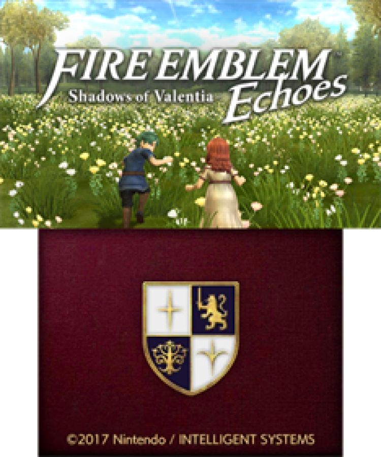 Fire Emblem Echoes: Shadows of Valentia title screen for Nintendo DS (DS) RPG video game