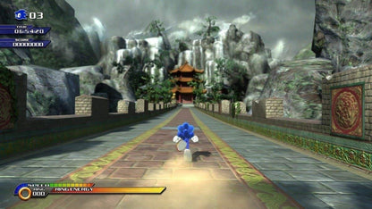 Sonic Unleashed PlayStation 3 PS3 video game featuring Sonic the Hedgehog action platforming gameplay high speed running stages Werehog combat adventure exploration colorful environments enemy battles special abilities and classic PlayStation 3 gameplay retro video game collection collectible gaming appeal gameplay