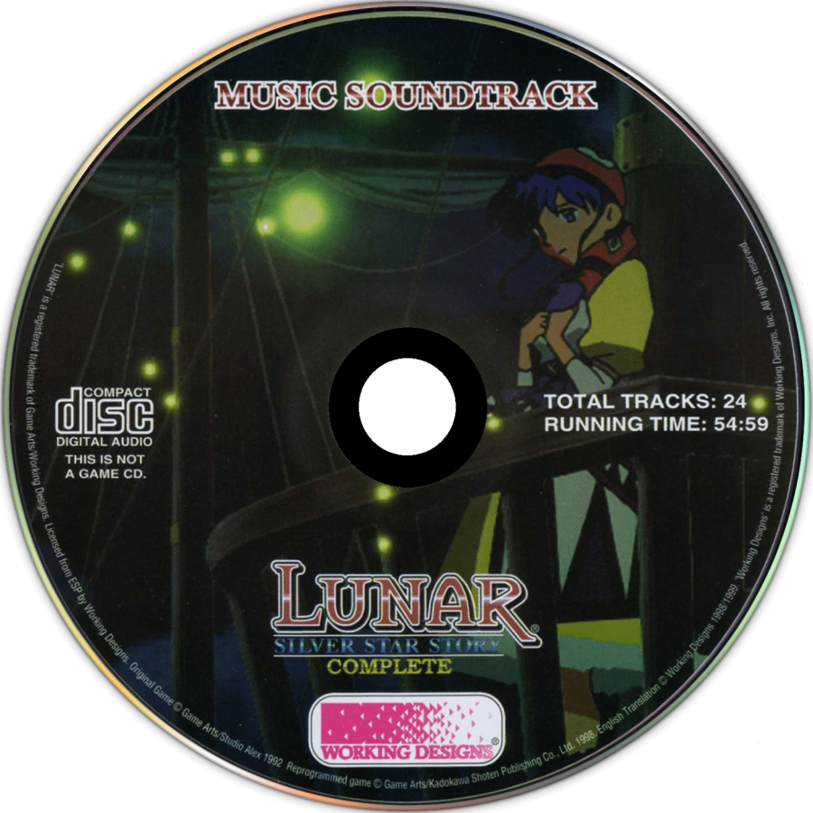 Lunar Silver Star Story Complete PS1 PlayStation 1 JRPG role playing game anime style fantasy adventure turn based combat retro video game soundtrack