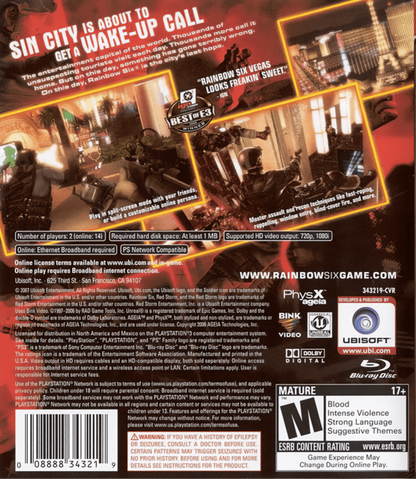Tom Clancy’s Rainbow Six: Vegas PS3 tactical shooter video game gameplay