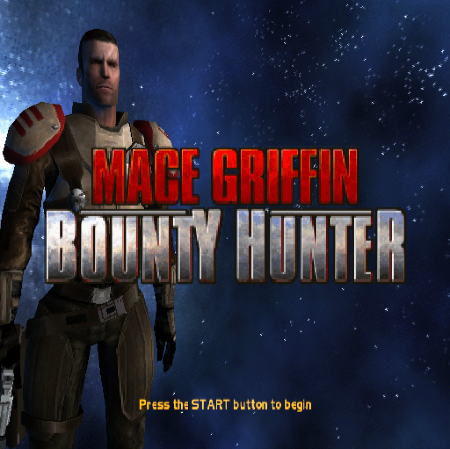 Mace Griffin: Bounty Hunter title screen for Playstation 2 (PS2) video game