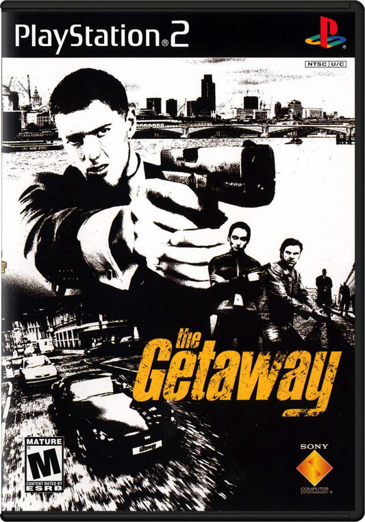 The Getaway PS2 Sony PlayStation 2 action adventure crime game open world London setting third person shooting driving missions cinematic story gang warfare realistic city gameplay Team Soho retro gaming PlayStation 2 software video game title cover art